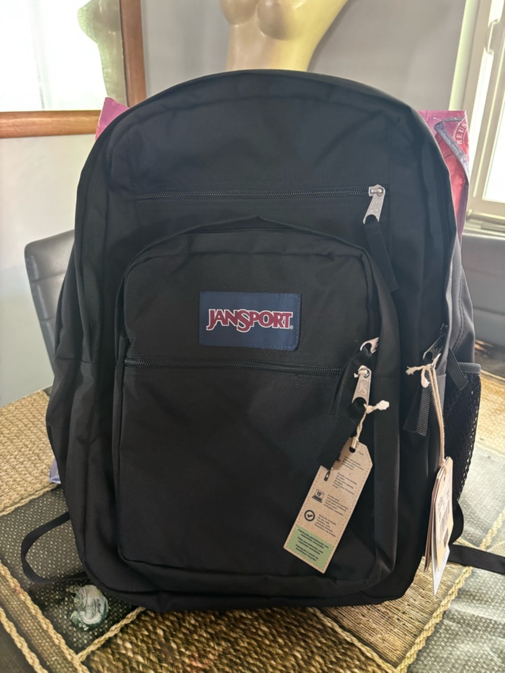 Jansport Black Backpack with Front Pocket